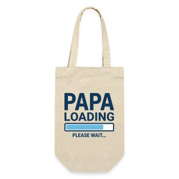 Papa lädt, bitte warten Sie – Bald Vater? - Geschenkbeutel für Flaschen - Natur - Vorne
