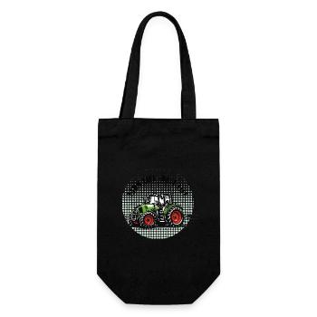 Vie à la ferme – Tracteur vert et rouge style vintage - Sac à bouteille - noir - Devant