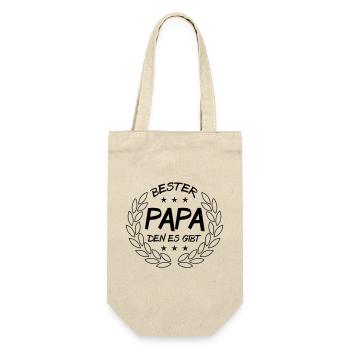 Bester Papa den es gibt - Geschenkbeutel für Flaschen - Natur - Vorne