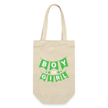 St. Patrick Day Baby Party Gender Reveal - Geschenkbeutel für Flaschen - Natur - Vorne