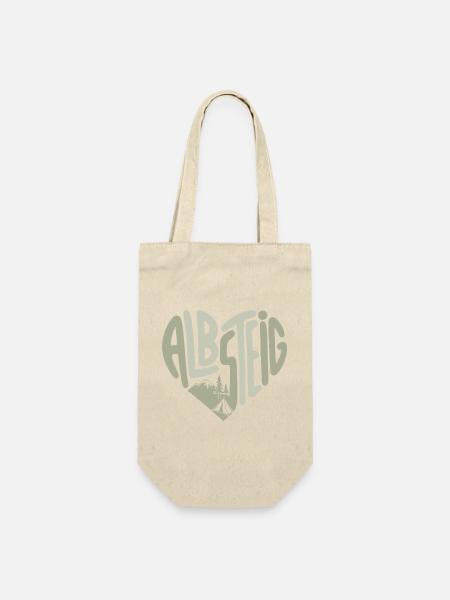 Albsteig Herz Bergwald - Geschenkbeutel für Flaschen - Natur
