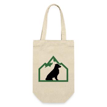 Hund Berge Outdoor Wappen - Geschenkbeutel für Flaschen - Natur - Vorne