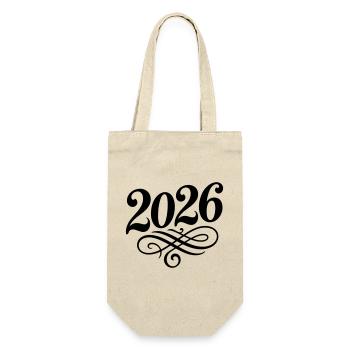 2026 year - Gift Bag for Bottles - nature - Front