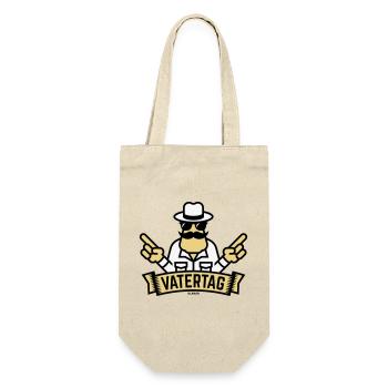 Vatertag Handzeichen (Männertag / Herrentag / 3C) - Geschenkbeutel für Flaschen - Natur - Vorne