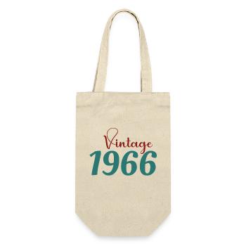 60 Year Old Retro 70s Tee Born 1966 - Gift Bag for Bottles - nature - Front