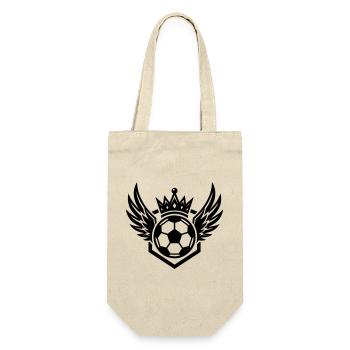 Fussball Wappen Flügel - Geschenkbeutel für Flaschen - Natur - Vorne