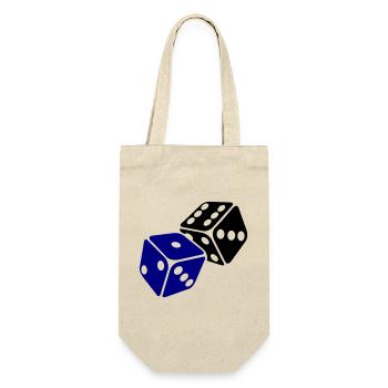 Blauer Würfel Minimal-Design - Geschenkbeutel für Flaschen - Natur - Vorne