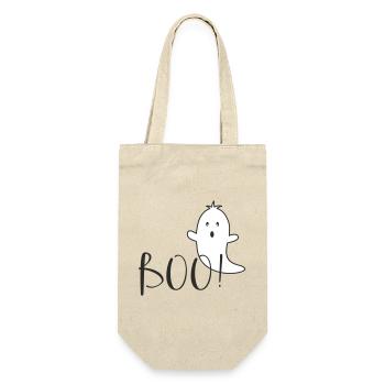Boo – Funny Ghost Halloween Design - Gift Bag for Bottles - nature - Front