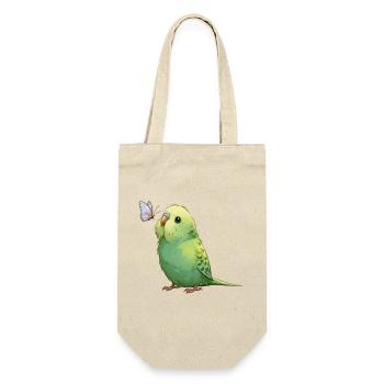 Perruche perruche avec papillon - Sac à bouteille - nature - Devant
