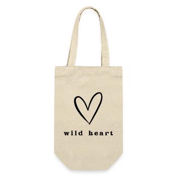 Wild Heart | Minimal Herz Design - Geschenkbeutel für Flaschen - Natur - Vorne