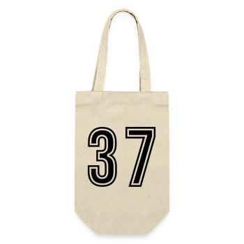 37 Zahl symbol - Geschenkbeutel für Flaschen - Natur - Vorne