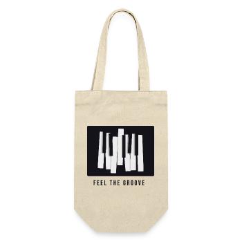 Feel the Groove – Modern Piano Design - Gift Bag for Bottles - nature - Front