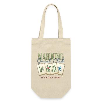 Mahjong Social Club Club Fliesen-Ding - Geschenkbeutel für Flaschen - Natur - Vorne