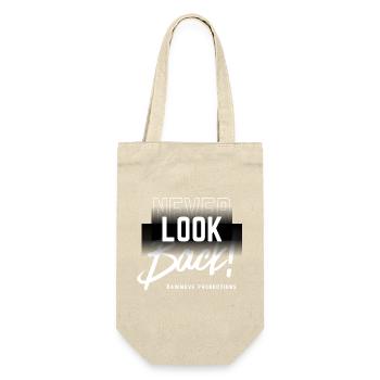 Never Look Back Kontrast Textdesign - Geschenkbeutel für Flaschen - Natur - Vorne