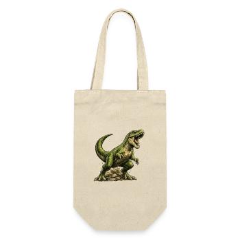 Tyrannosaurus Rex T-Rex Dinosaurier Urzeit Motiv - Geschenkbeutel für Flaschen - Natur - Vorne