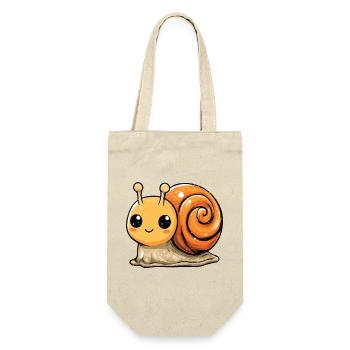 Orangene Schnecke Spiraldesign - Geschenkbeutel für Flaschen - Natur - Vorne