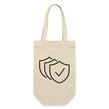 Geschichtetes Schildschutzlinien-Symbol - Geschenkbeutel für Flaschen - Natur - Vorne