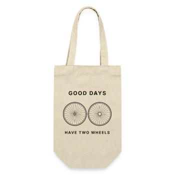 GOOD DAYS HAVE TWO WHEELS – Fahrrad Design - Geschenkbeutel für Flaschen - Natur - Vorne