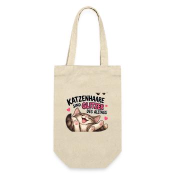 Katzenhaare sind Glitzer des Alltags - Geschenkbeutel für Flaschen - Natur - Vorne