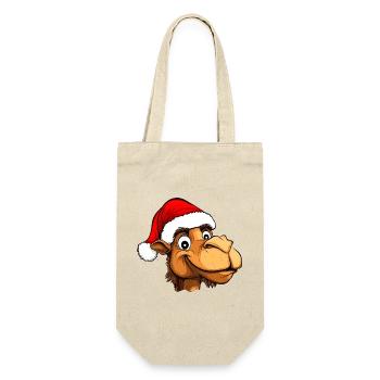 Kamele Christmas - Geschenkbeutel für Flaschen - Natur - Vorne