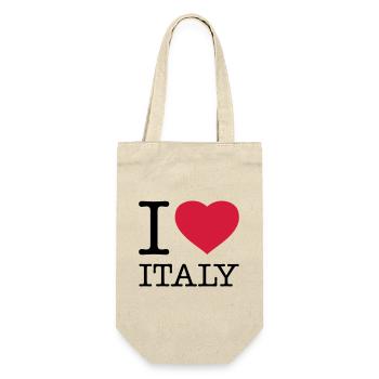 I LOVE ITALY Italien - Geschenkbeutel für Flaschen - Natur - Vorne
