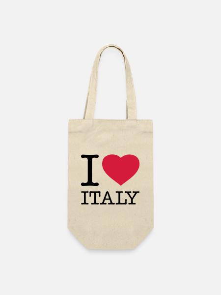 I LOVE ITALY Italien - Torba prezentowa na butelkę - naturalny