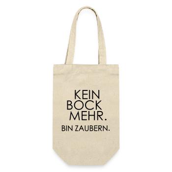 Kein Bock mehr, bin zaubern – Lustiger Quote - Geschenkbeutel für Flaschen - Natur - Vorne