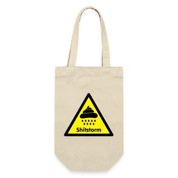 Caution shit / flame was [2 color] - Gift Bag for Bottles - nature - Front