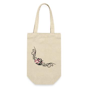 Two hearts with Tribal Tattoo ornament. - Gift Bag for Bottles - nature - Front