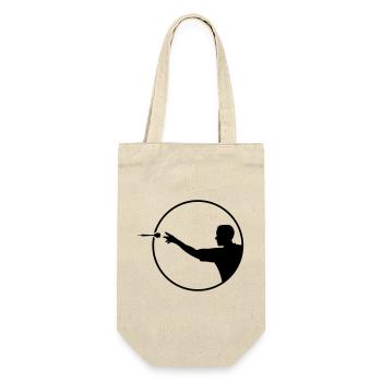 dartspieler sport logo - Geschenkbeutel für Flaschen - Natur - Vorne
