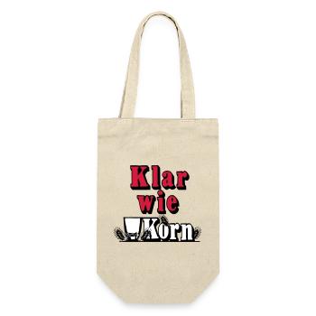 Korn , Party , Weizenkorn ,Klar wie Korn (25) - Geschenkbeutel für Flaschen - Natur - Vorne