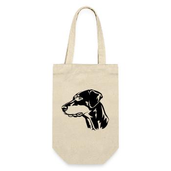 Doberman Head - Gift Bag for Bottles - nature - Front