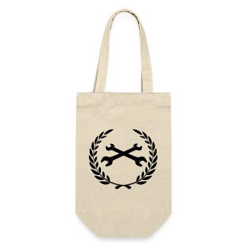 Wrenches logo for tinkerer in laurel wreath - Gift Bag for Bottles - nature - Front
