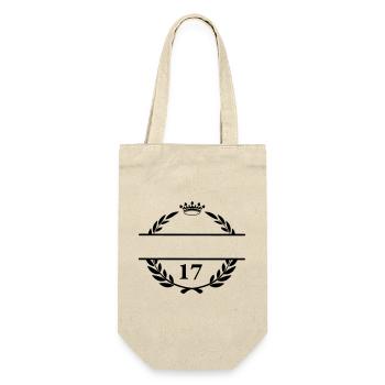 Lauwerkrans name banner with number 17 - Gift Bag for Bottles - nature - Front