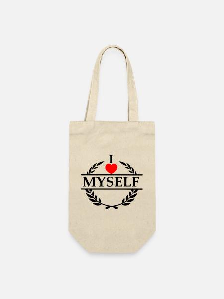 Ich liebe mich selbst - Geschenkbeutel für Flaschen - Natur
