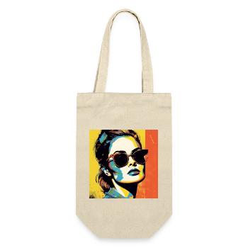 Pop Art Cool Woman - Gift Bag for Bottles - nature - Front