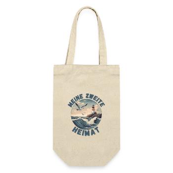Urlaub an der Nordsee und Ostsee zweite Heimat - Geschenkbeutel für Flaschen - Natur - Vorne