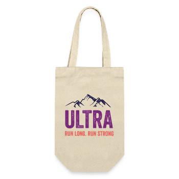 Ultra Running - Run Long. Run Strong. - Gift Bag for Bottles - nature - Front