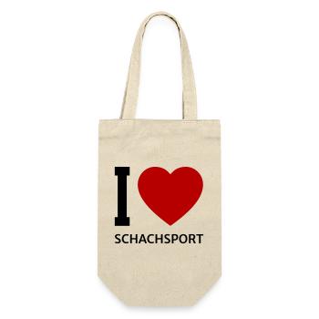 I love SCHACHSPORT - Geschenkbeutel für Flaschen - Natur - Vorne