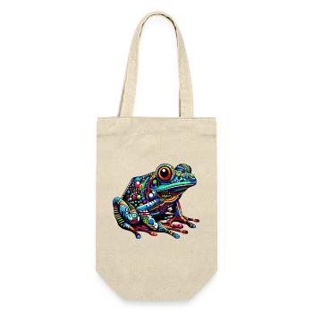 Frosch - Geschenkbeutel für Flaschen - Natur - Vorne