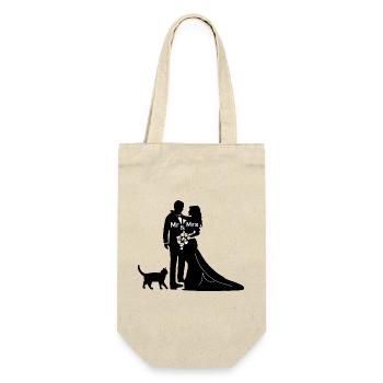 Newlyweds with cat wedding marry bachelor - Gift Bag for Bottles - nature - Front