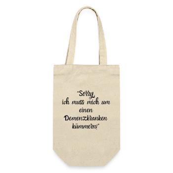 Sorry, ich kümmere mich um einen Demenzkranken - Geschenkbeutel für Flaschen - Natur - Vorne
