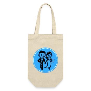 Jeunes mariés, Mariage, Mariée, Marié - Sac à bouteille - nature - Devant
