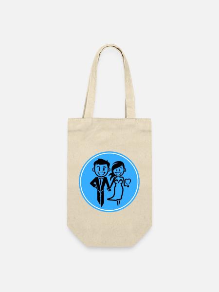 Jeunes mariés, Mariage, Mariée, Marié - Sac à bouteille - nature