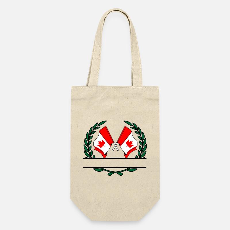 Bannière de couronne de laurier de Drapeaux Canada - Sac à bouteille - nature