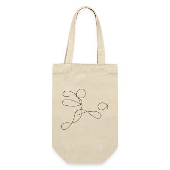 Fußballer One-Line-Drawing - Geschenkbeutel für Flaschen - Natur - Vorne