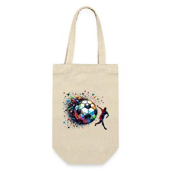 dynamic soccer player playing soccer - Gift Bag for Bottles - nature - Front