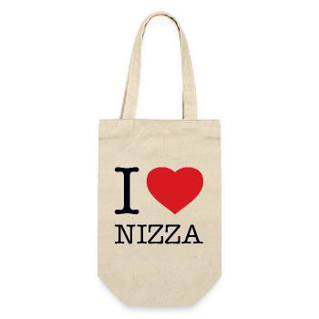 I LOVE NIZZA - Geschenkbeutel für Flaschen - Natur - Vorne