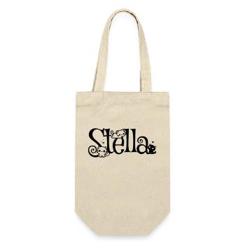 Stella Name Vorname Kätzchenname - Geschenkbeutel für Flaschen - Natur - Vorne