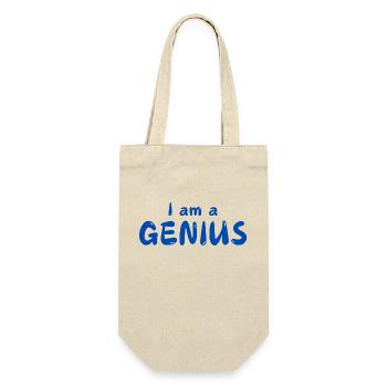 I am a GENIUS - Gift Bag for Bottles - nature - Front